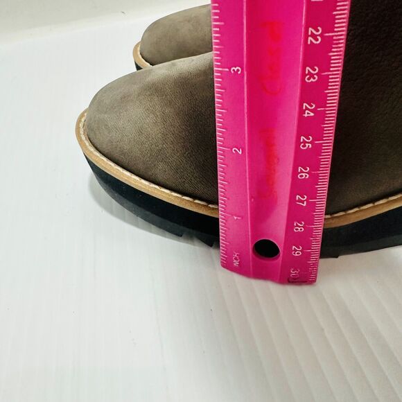 Eileen Fisher Lilou Women's US 6.5 Chelsea Bootie Rye Taupe Nubuck Wedge Heel - Picture 12 of 14